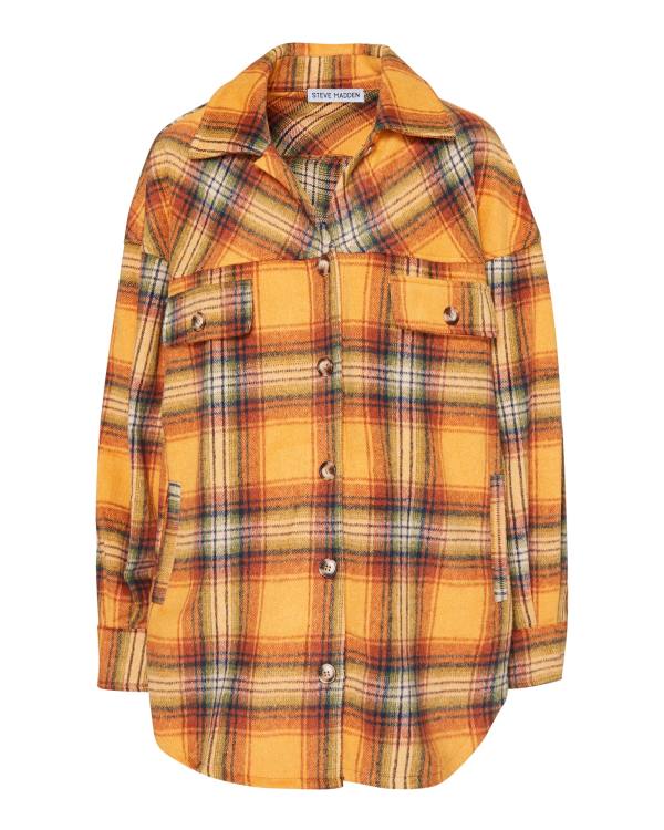 Steve Madden Plaid Flannel Topjes Dames Oranje | SM-539YR