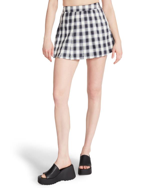 Steve Madden Plaid Pleated Mini Rokken Dames Donkerblauw | SM-326WY