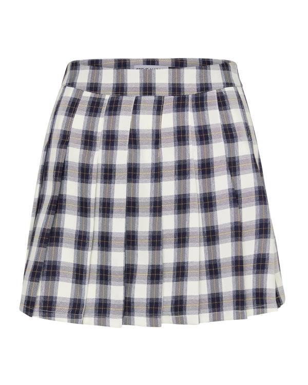 Steve Madden Plaid Pleated Mini Rokken Dames Donkerblauw | SM-326WY