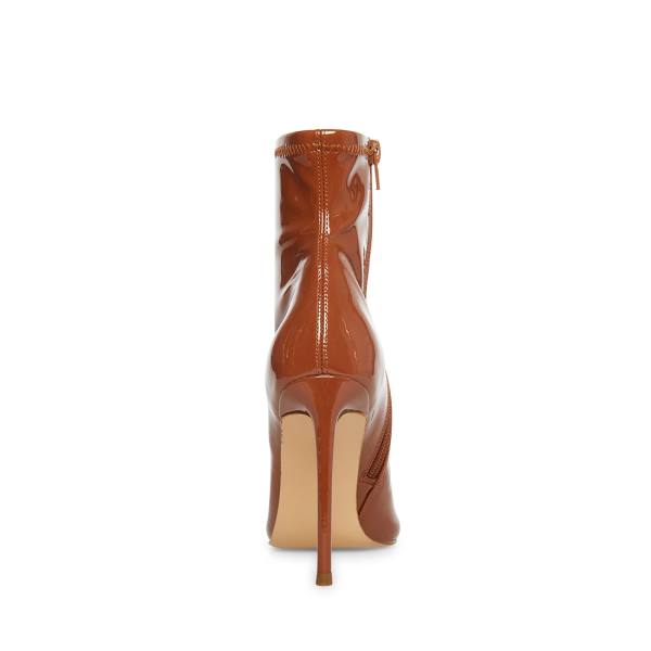 Steve Madden Posse Cognac Lak Enkellaarsjes Dames Bruin | SM-627HN