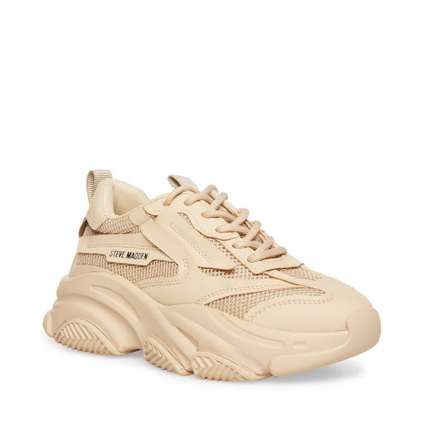 Steve Madden Possession Tan Sneakers Dames Bruin | SM-194FA