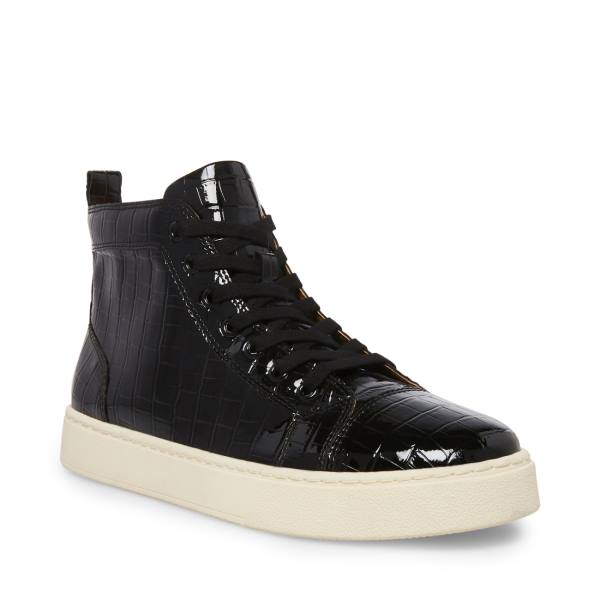 Steve Madden Promoter-c Crocodile Sneakers Heren Zwart | SM-462RX