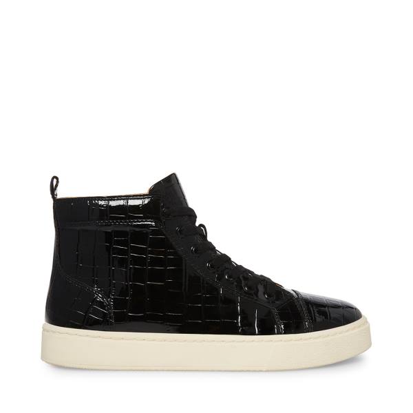 Steve Madden Promoter-c Crocodile Sneakers Heren Zwart | SM-462RX