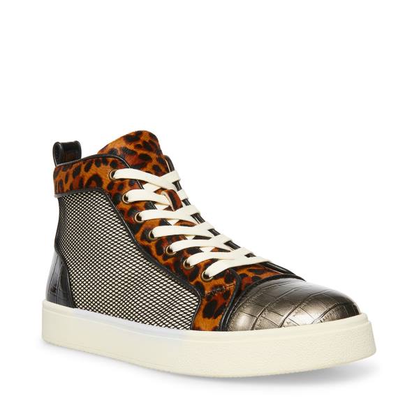 Steve Madden Promoter-s Leopard Sneakers Heren Zwart Leopard | SM-769KB