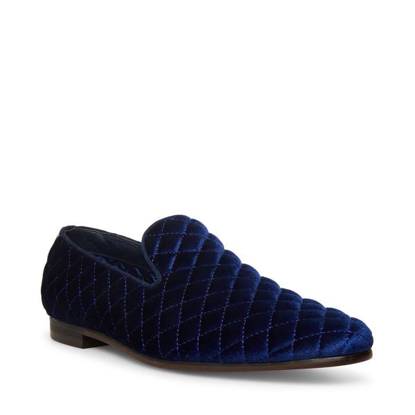 Steve Madden Quintin Velvet Loafers Heren Blauw | SM-728UC