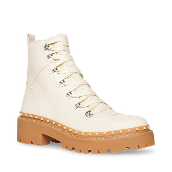 Steve Madden Rainier Bone Enkellaarsjes Dames Beige Gekleurd | SM-470KH