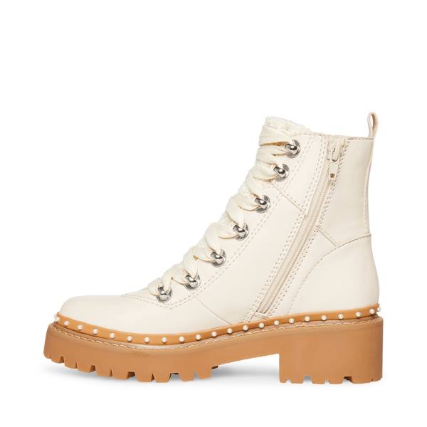 Steve Madden Rainier Bone Enkellaarsjes Dames Beige Gekleurd | SM-470KH