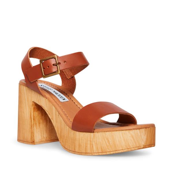 Steve Madden Ravenna Cognac Heel Hakken Dames Bruin | SM-378YK