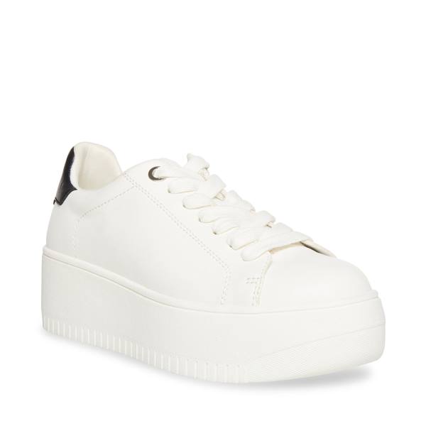 Steve Madden Rockaway Sneakers Dames Wit Zwart | SM-201SD