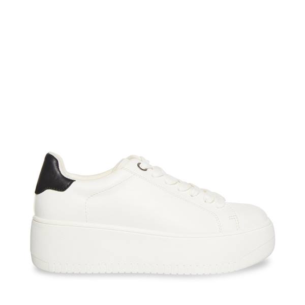 Steve Madden Rockaway Sneakers Dames Wit Zwart | SM-201SD