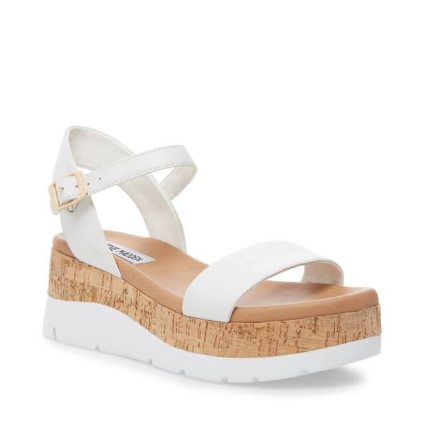 Steve Madden Roselita Leren Sandalen Dames Wit | SM-942PV