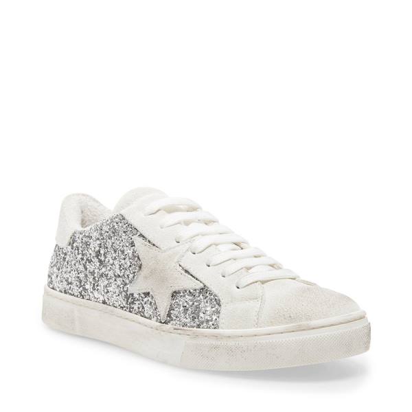 Steve Madden Rubie Glitter Sneakers Dames Zilver | SM-523OI