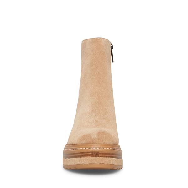 Steve Madden Shaniya Sand Suede Enkellaarsjes Dames Bruin | SM-916JM