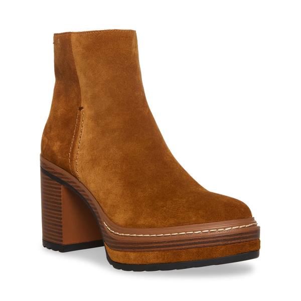 Steve Madden Shaniya Suede Enkellaarsjes Dames Bruin | SM-841SJ