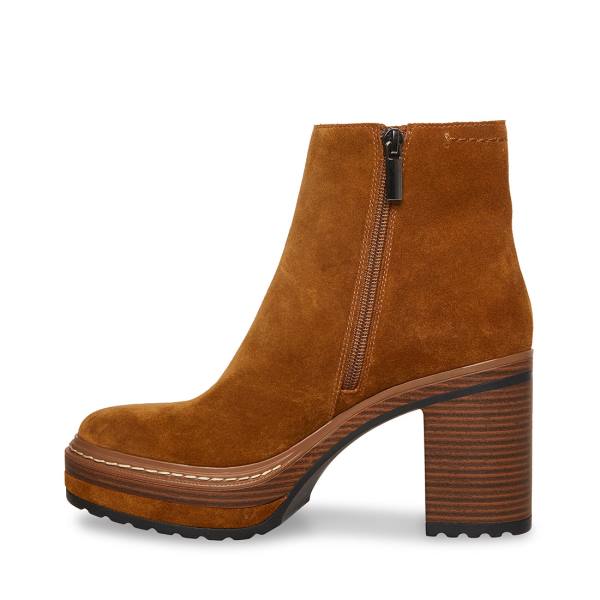 Steve Madden Shaniya Suede Enkellaarsjes Dames Bruin | SM-841SJ