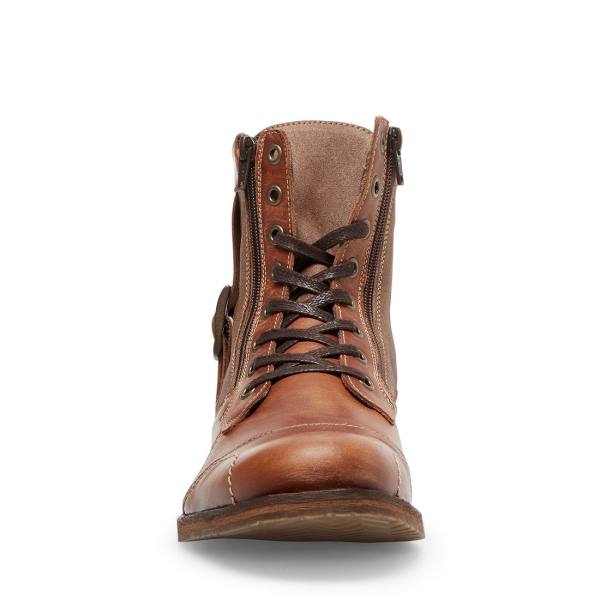 Steve Madden Sidetrack Cognac Leren Laarzen Heren Bruin | SM-847BK