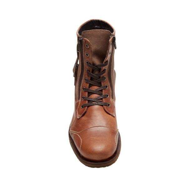 Steve Madden Sidetrack Cognac Leren Laarzen Heren Bruin | SM-847BK