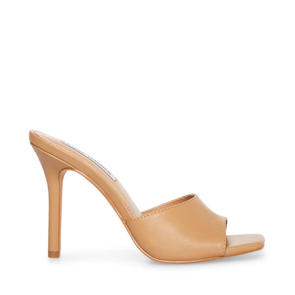 Steve Madden Signal Tan Leren Heel Hakken Dames Beige | SM-924GO