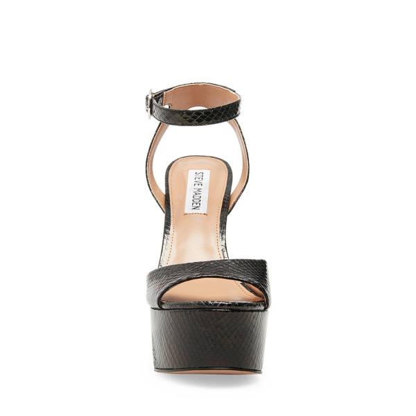 Steve Madden Skyla Snake Heel Hakken Dames Zwart Slangenprint | SM-907NB