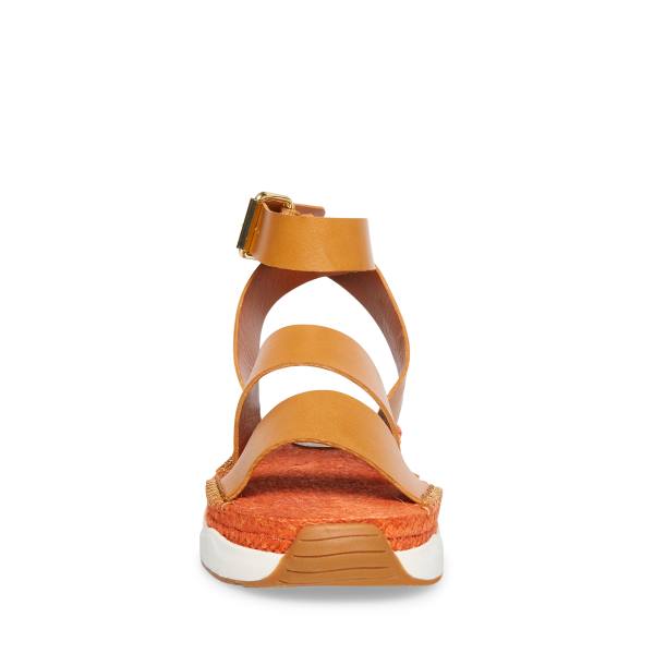 Steve Madden Springs Tan Paris Sandalen Dames Bruin | SM-498XE