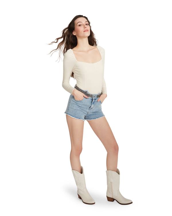 Steve Madden Square Neck Bodysuit Dames Beige | SM-134AG