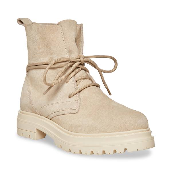 Steve Madden Tahoe Bone Suede Enkellaarsjes Dames Beige | SM-754FI