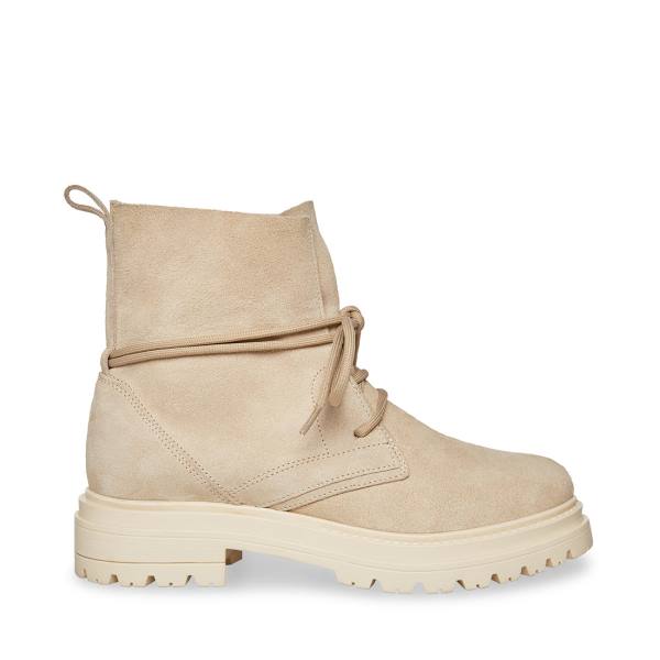 Steve Madden Tahoe Bone Suede Enkellaarsjes Dames Beige | SM-754FI