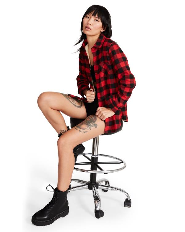 Steve Madden Teddy Gevoerde Flannel Jassen Dames Rood | SM-042OC