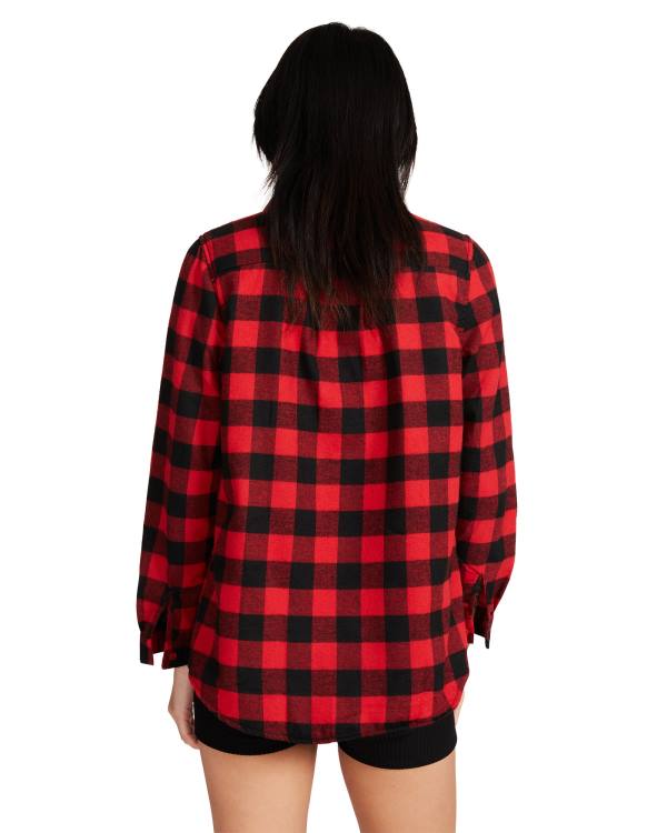 Steve Madden Teddy Gevoerde Flannel Jassen Dames Rood | SM-042OC