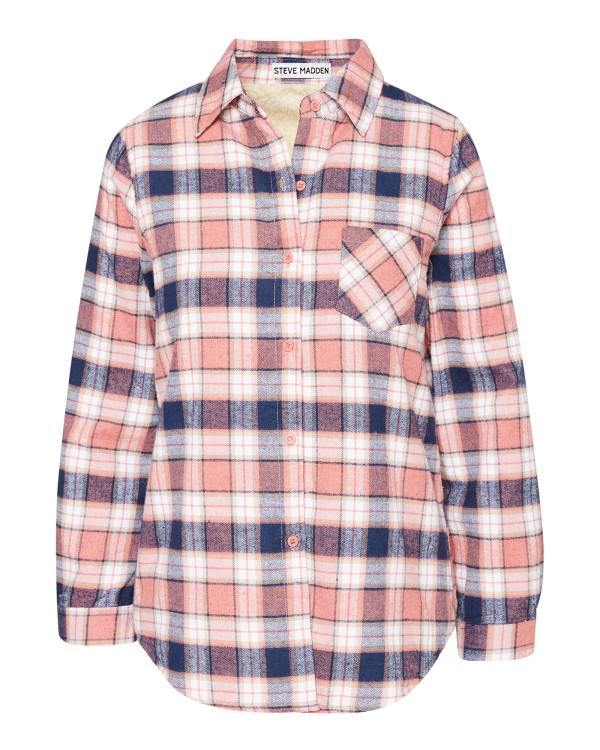 Steve Madden Teddy Gevoerde Flannel Jassen Dames Roze | SM-059ET