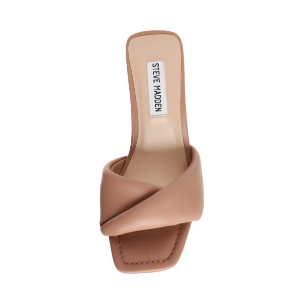 Steve Madden Thai Tan Leren Heel Hakken Dames Bruin | SM-913LB