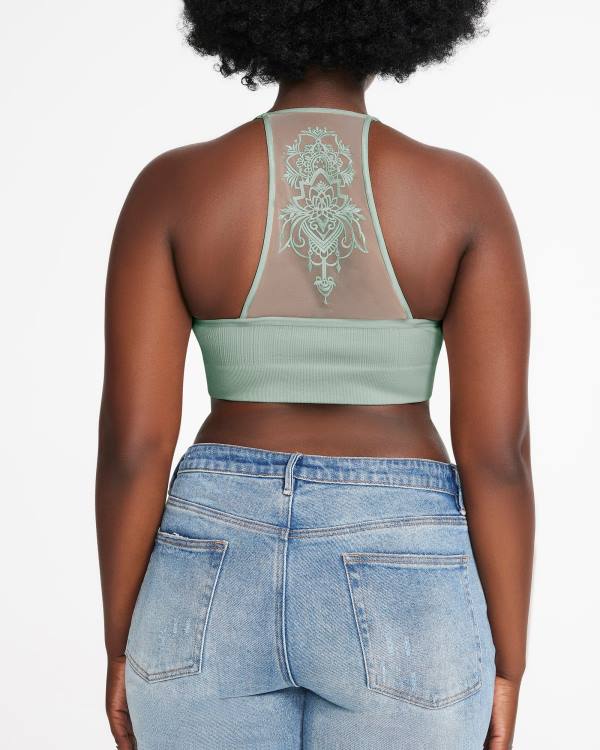 Steve Madden The Ella Mesh Bralette Sage Plus Topjes Dames Groen | SM-081JH