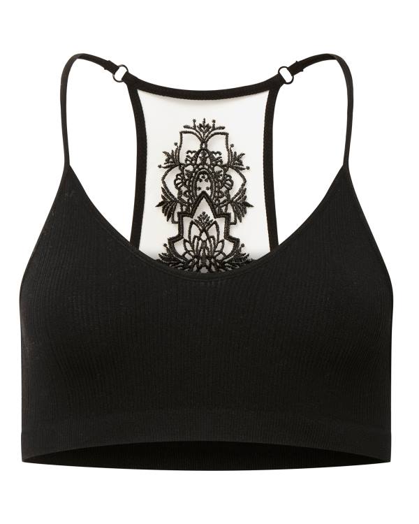 Steve Madden The Ella Mesh Bralette Topjes Dames Zwart | SM-409TV