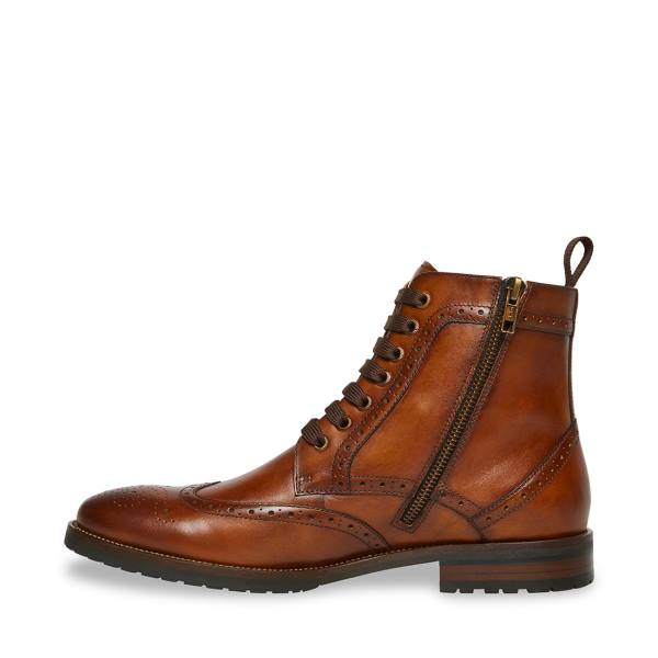 Steve Madden Tilman Tan Leren Enkellaarsjes Heren Bruin | SM-084JX