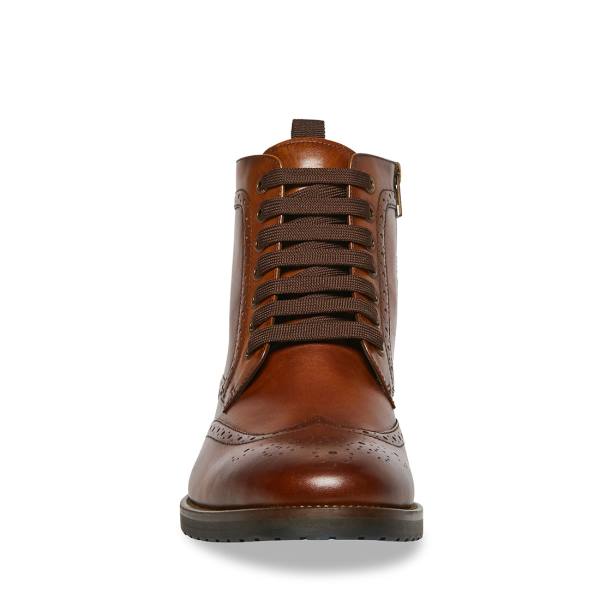 Steve Madden Tilman Tan Leren Enkellaarsjes Heren Bruin | SM-084JX