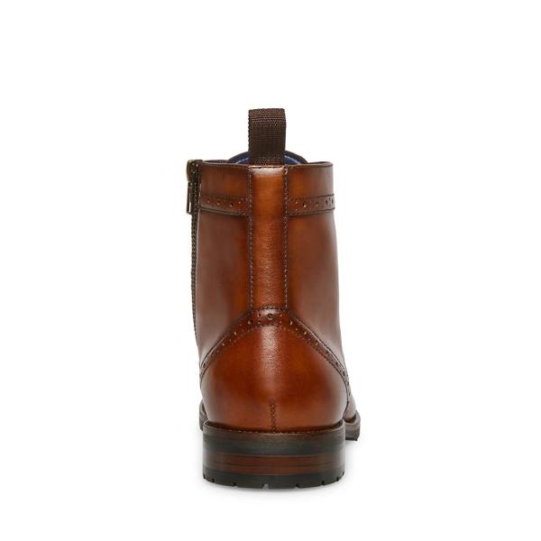 Steve Madden Tilman Tan Leren Enkellaarsjes Heren Bruin | SM-084JX