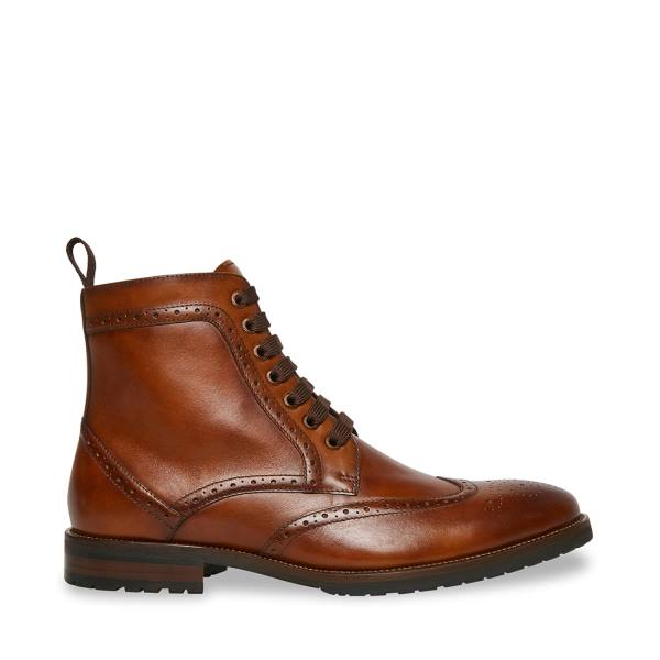 Steve Madden Tilman Tan Leren Enkellaarsjes Heren Bruin | SM-084JX