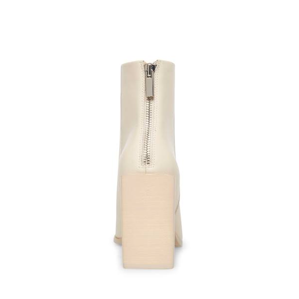 Steve Madden Tish Bone Leren Enkellaarsjes Dames Beige | SM-312YC