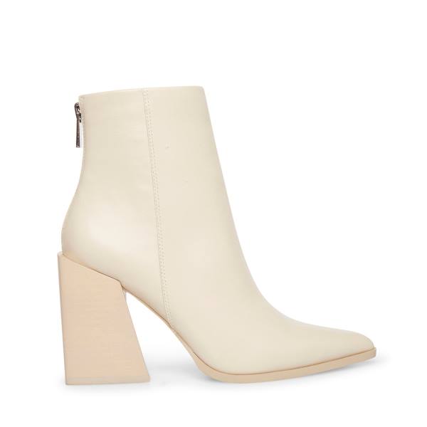 Steve Madden Tish Bone Leren Enkellaarsjes Dames Beige | SM-312YC