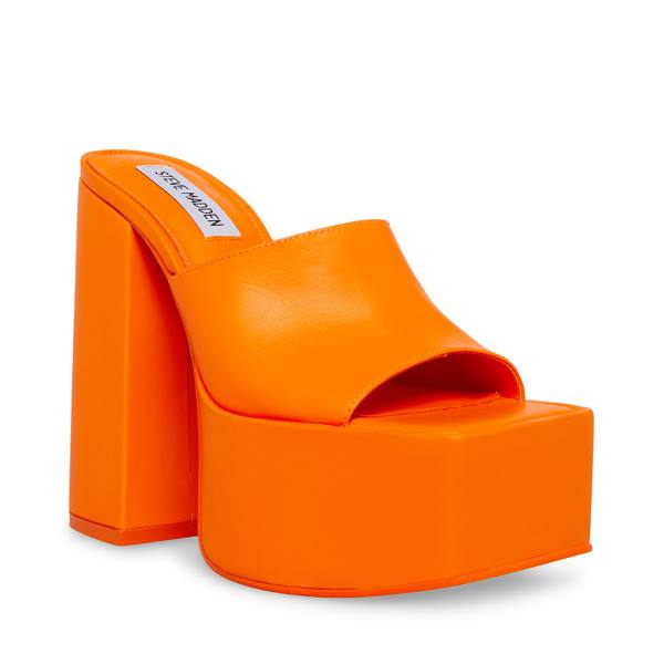 Steve Madden Trixie Leren Heel Hakken Dames Oranje | SM-095XW