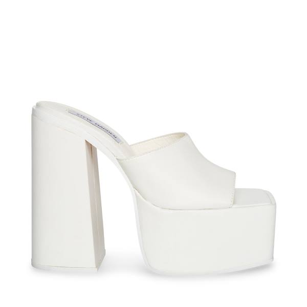 Steve Madden Trixie Leren Heel Hakken Dames Wit | SM-817WB