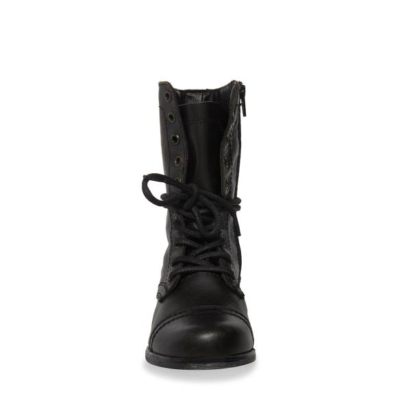 Steve Madden Troopa Leren Enkellaarsjes Dames Zwart | SM-530EU