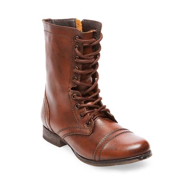 Steve Madden Troopa Leren Enkellaarsjes Dames Bruin | SM-936PV