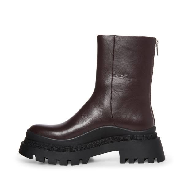 Steve Madden Turf Leren Enkellaarsjes Dames Bruin | SM-198CT