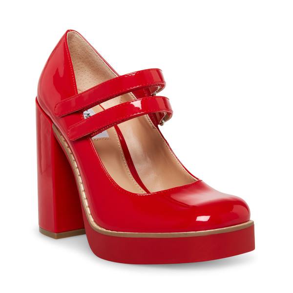 Steve Madden Twice Lak Heel Hakken Dames Rood | SM-208YR