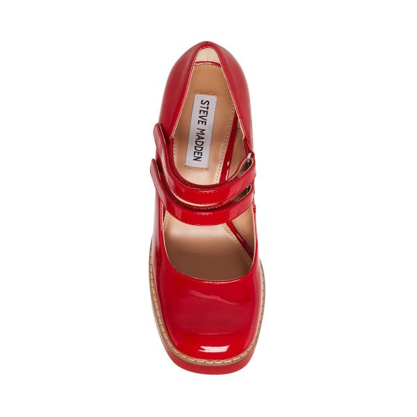 Steve Madden Twice Lak Heel Hakken Dames Rood | SM-208YR