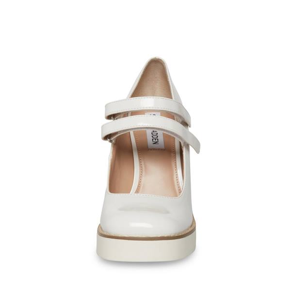 Steve Madden Twice Lak Heel Hakken Dames Wit | SM-402DW