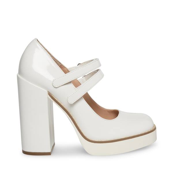 Steve Madden Twice Lak Heel Hakken Dames Wit | SM-402DW