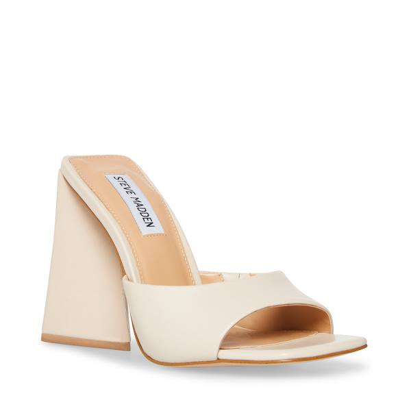 Steve Madden Twists Bone Leren Heel Hakken Dames Beige | SM-649DS