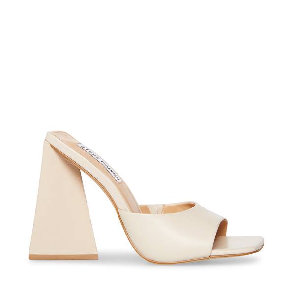 Steve Madden Twists Bone Leren Heel Hakken Dames Beige | SM-649DS